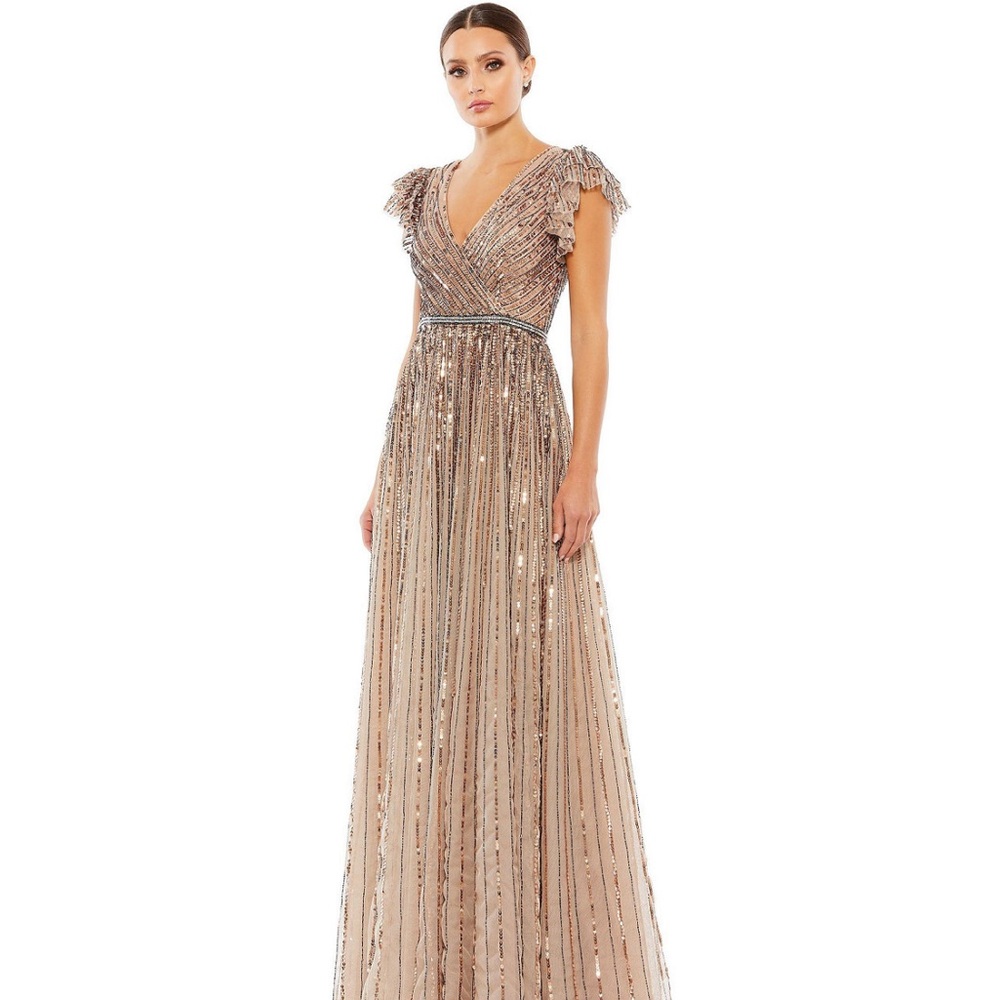 Mac Duggal Gold Sequin Gown